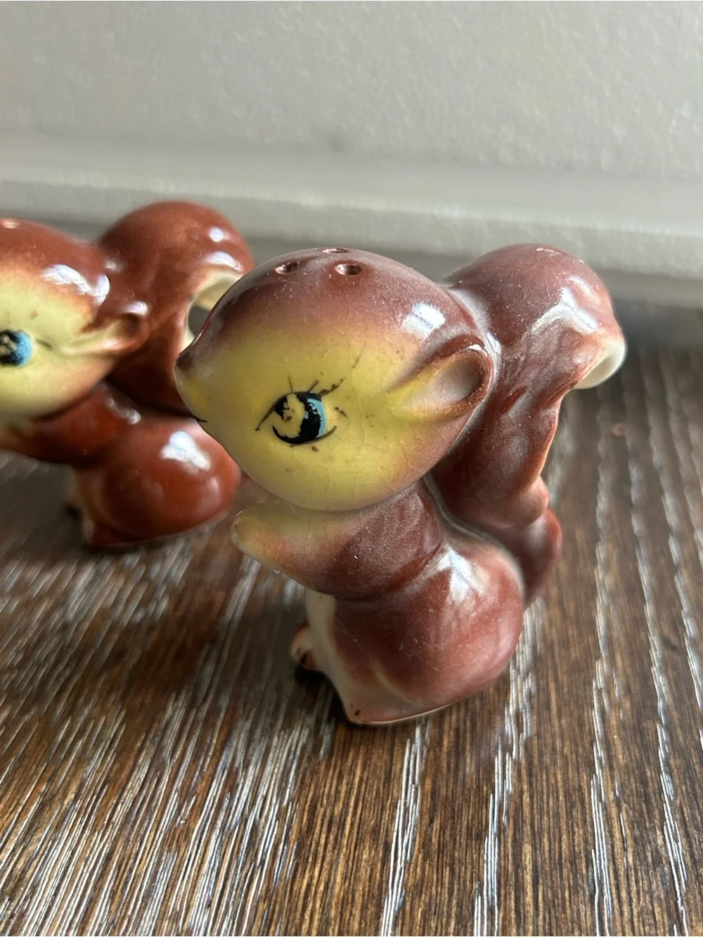Vintage Ceramic Brown Squirrel Salt and Pepper Shakers